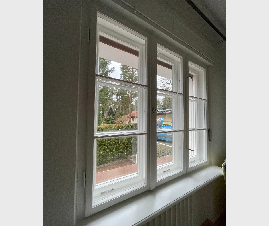 Doppelkastenfenster, Raumansicht nach der Fenstersanierung